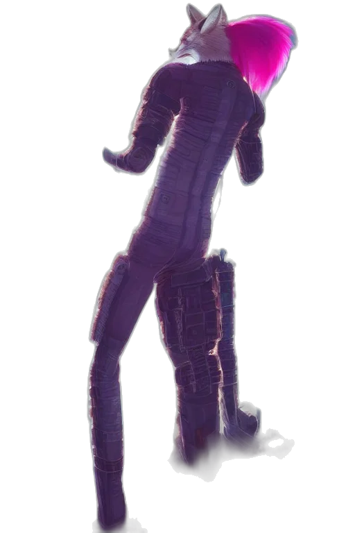 robot, jacket, staff, creature transparent PNG cut-out