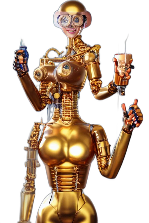 robot, weapon, concept art, 3d render transparent PNG cut-out