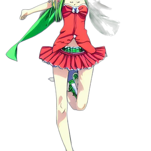 dress, staff, anime, concept art transparent PNG cut-out