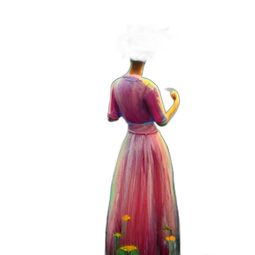 dress, staff, flower, crown transparent PNG cut-out