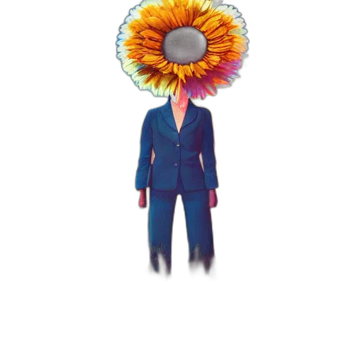 flower, jacket, umbrella, staff transparent PNG cut-out