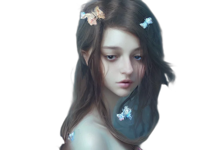 face, crown, dress, flower transparent PNG cut-out
