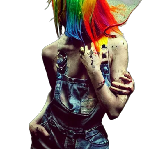 hair, dress, creature, mask transparent PNG cut-out
