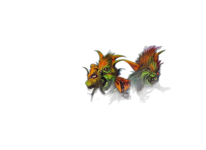 dragon, mask, creature, staff transparent PNG cut-out