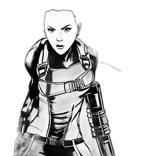 jacket, robot, weapon, comic book art transparent PNG cut-out