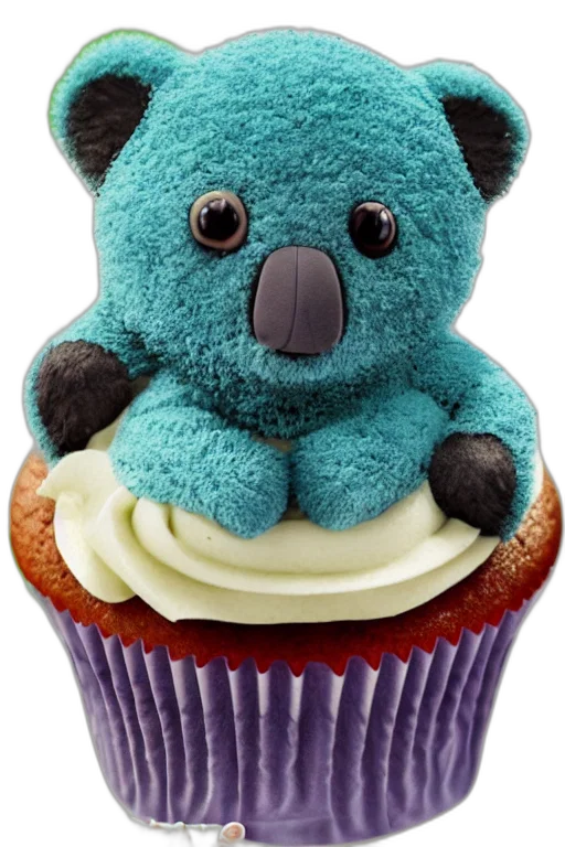 cupcake, koala, happy, birthday transparent PNG cut-out