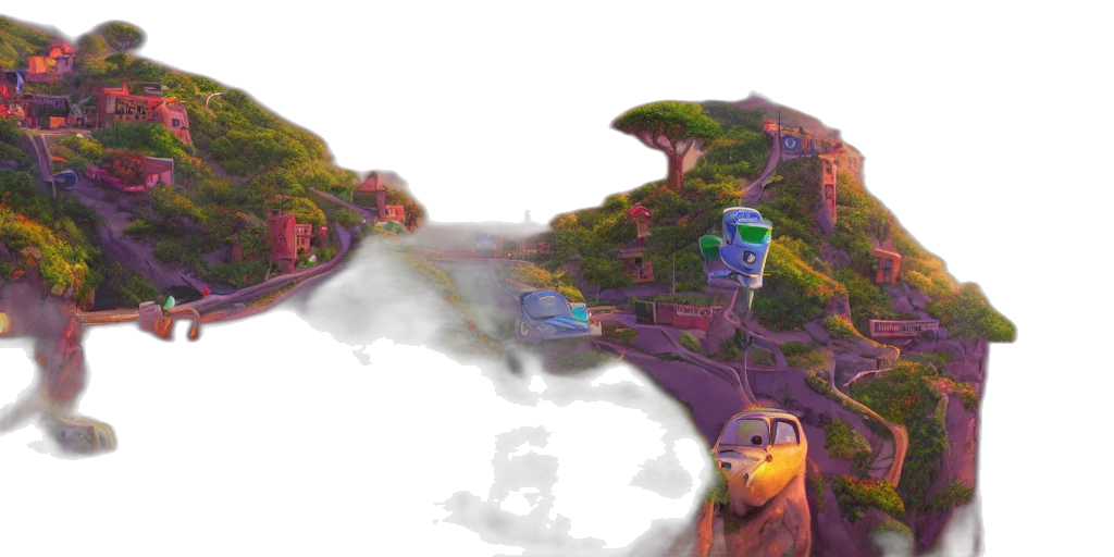 robot, concept art, 3d render, vaporwave transparent PNG cut-out