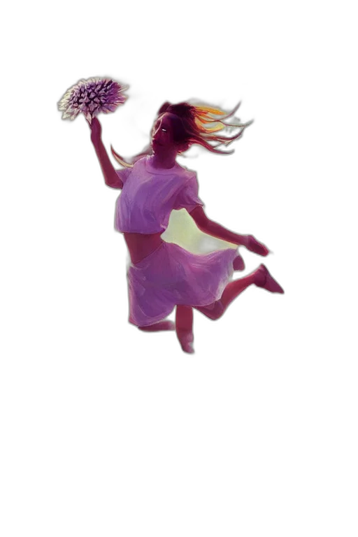 umbrella, staff, flower, dress transparent PNG cut-out