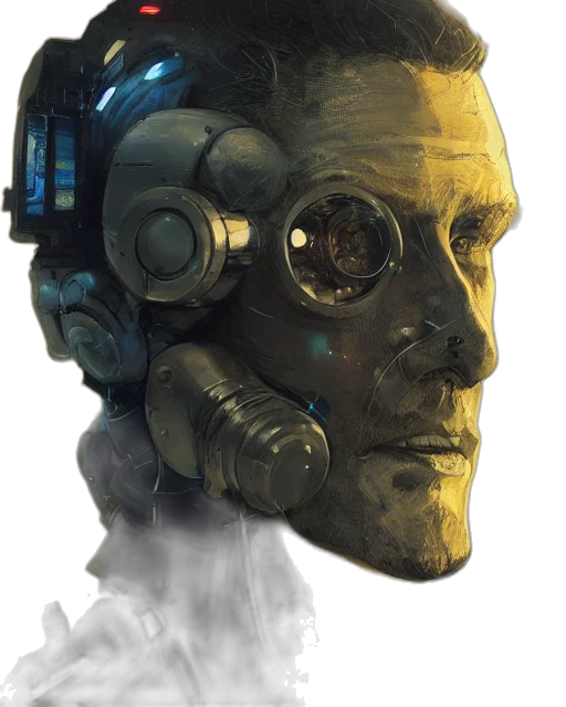 robot, mask, face, cyberpunk transparent PNG cut-out