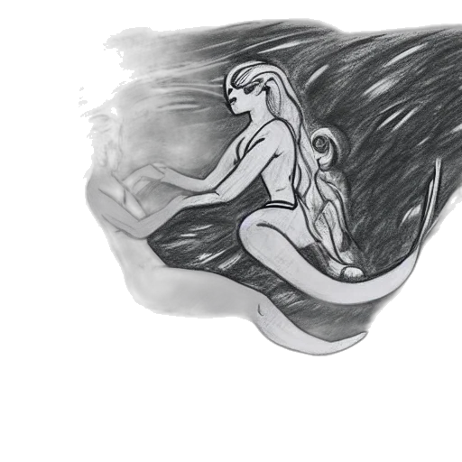 dragon, hair, creature, concept art transparent PNG cut-out