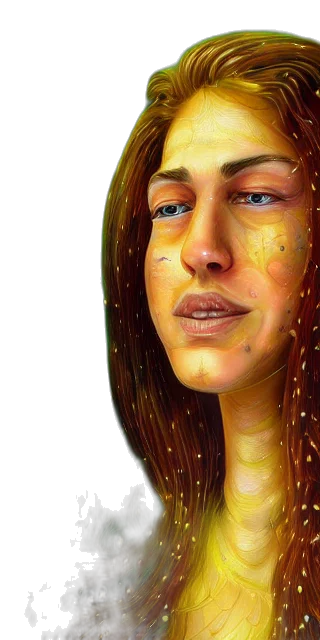 face, photorealistic, oil painting, fantasy art transparent PNG cut-out
