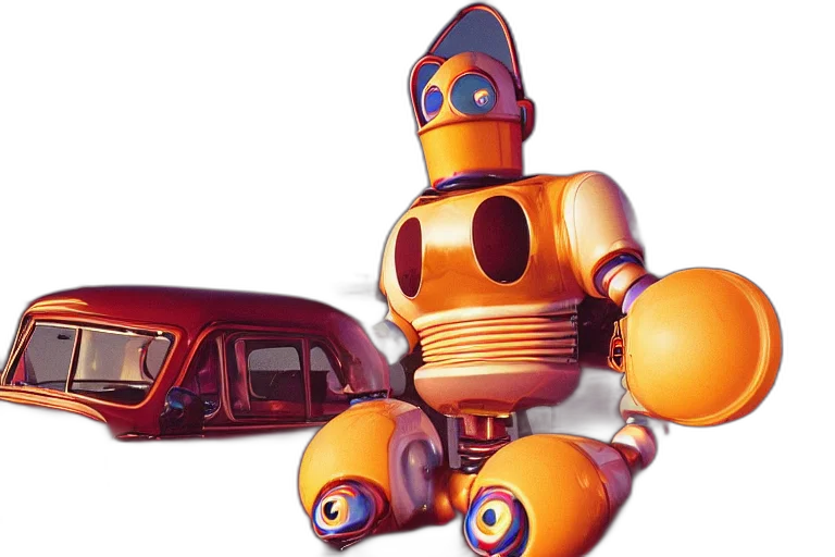 robot, car, concept art, 3d render transparent PNG cut-out