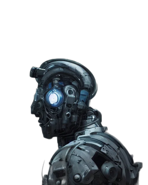 robot, mask, face, weapon transparent PNG cut-out