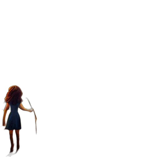 hair, dress, staff, sword transparent PNG cut-out