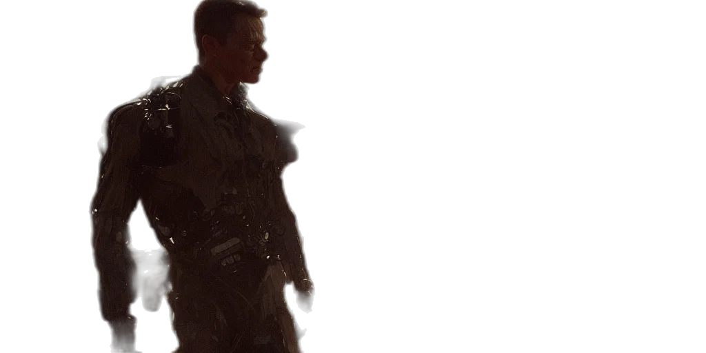 jacket, robot, weapon, staff transparent PNG cut-out