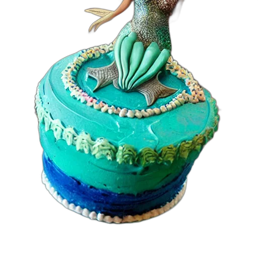 3d render, underwater, mermaid, cake transparent PNG cut-out