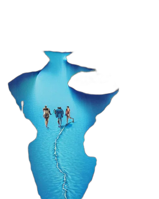 concept art, underwater, blue, two transparent PNG cut-out