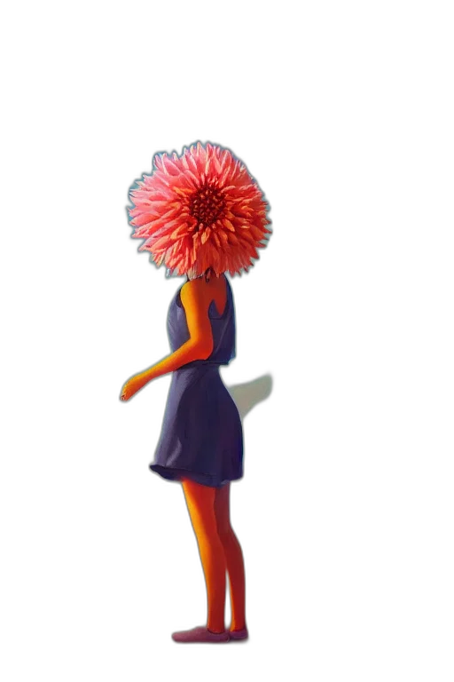 flower, staff, dress, robot transparent PNG cut-out