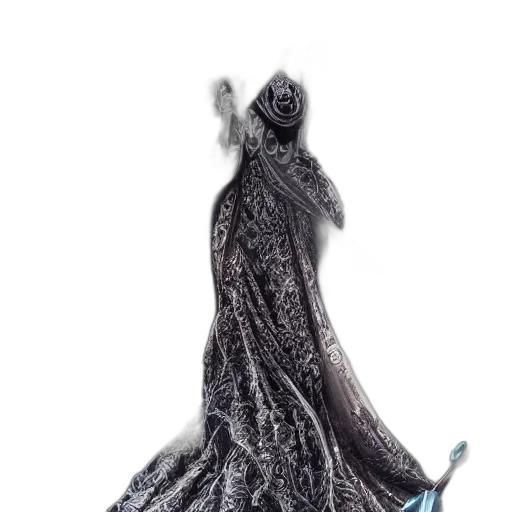 dress, staff, creature, robot transparent PNG cut-out
