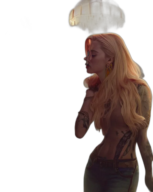 dress, concept art, photorealistic, cyberpunk transparent PNG cut-out