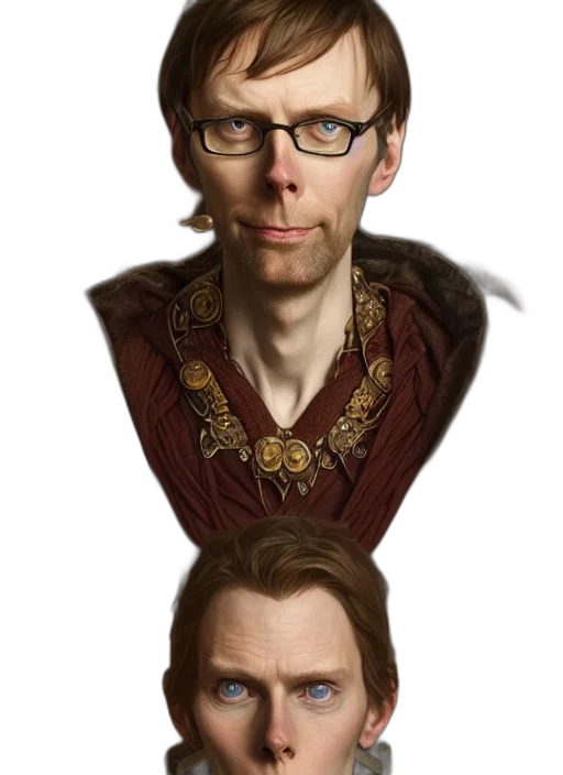 crown, staff, face, fantasy art transparent PNG cut-out
