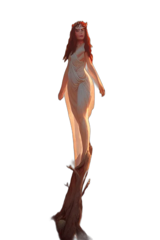 dress, staff, creature, robot transparent PNG cut-out