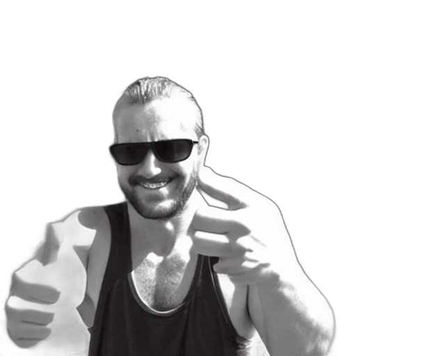 selfie, man, wearing, tank transparent PNG cut-out
