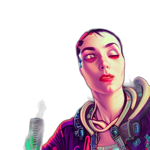 jacket, robot, weapon, face transparent PNG cut-out