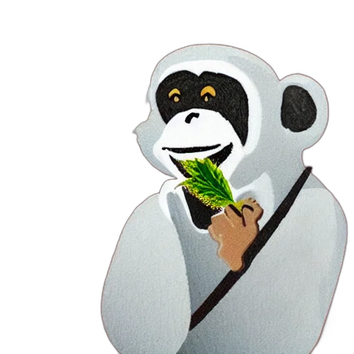 concept art, cartoon, monkey, smoking transparent PNG cut-out