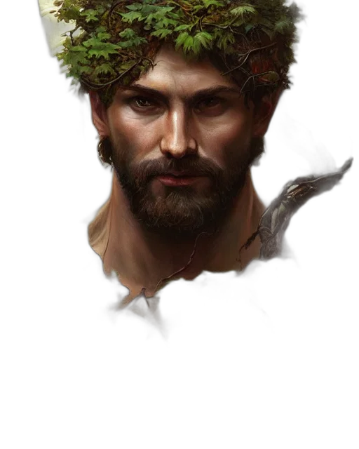 face, crown, staff, fantasy art transparent PNG cut-out