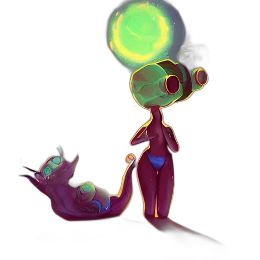 robot, creature, dragon, staff transparent PNG cut-out