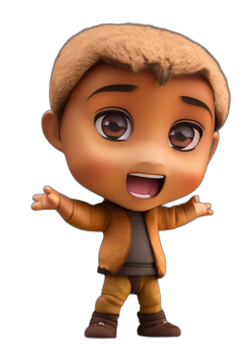 jacket, face, staff, 3d render transparent PNG cut-out