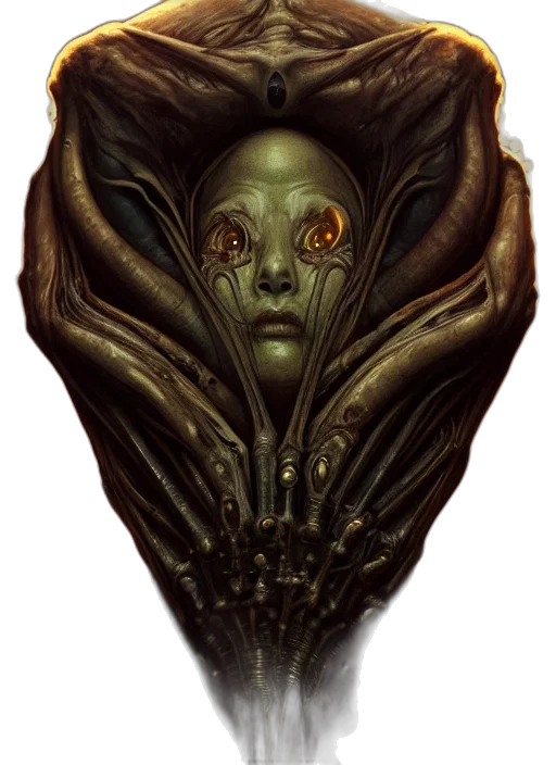 creature, mask, face, staff transparent PNG cut-out