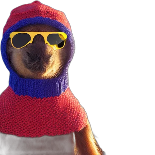 animal, jacket, hat, 3d render transparent PNG cut-out