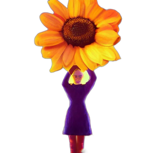 flower, dress, staff, umbrella transparent PNG cut-out
