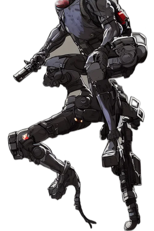 robot, weapon, concept art, pixel art transparent PNG cut-out