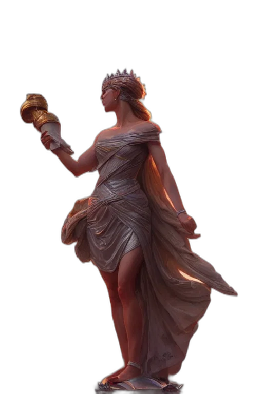 dress, staff, concept art, fantasy art transparent PNG cut-out
