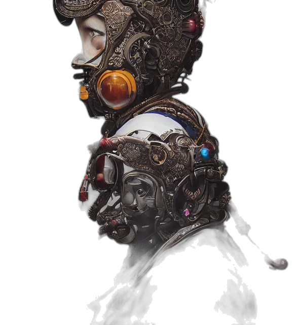 mask, face, robot, crown transparent PNG cut-out