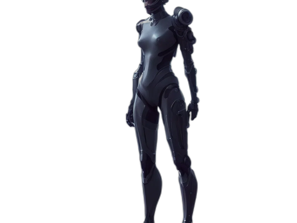 robot, dress, staff, creature transparent PNG cut-out