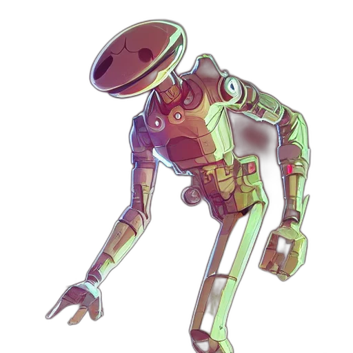robot, creature, concept art, 3d render transparent PNG cut-out