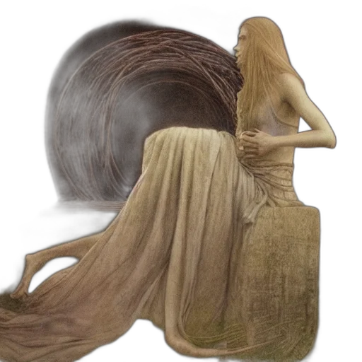 dress, hair, mask, creature transparent PNG cut-out