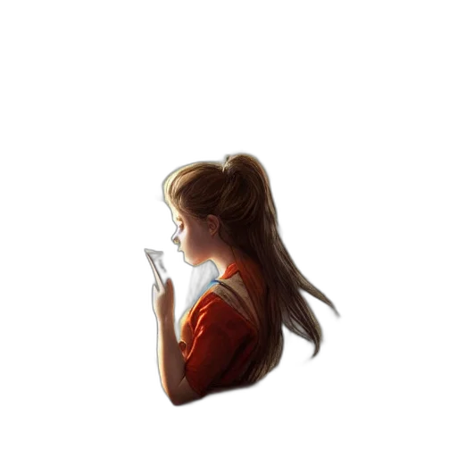 dress, hair, face, staff transparent PNG cut-out