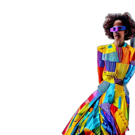 dress, hair, jacket, colorful transparent PNG cut-out