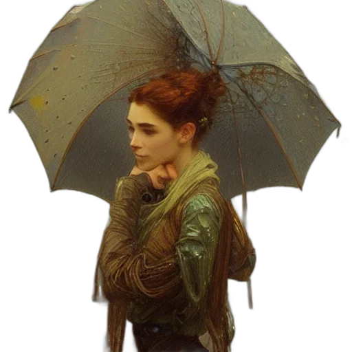 umbrella, jacket, staff, dress transparent PNG cut-out