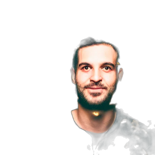 face, staff, robot, photorealistic transparent PNG cut-out