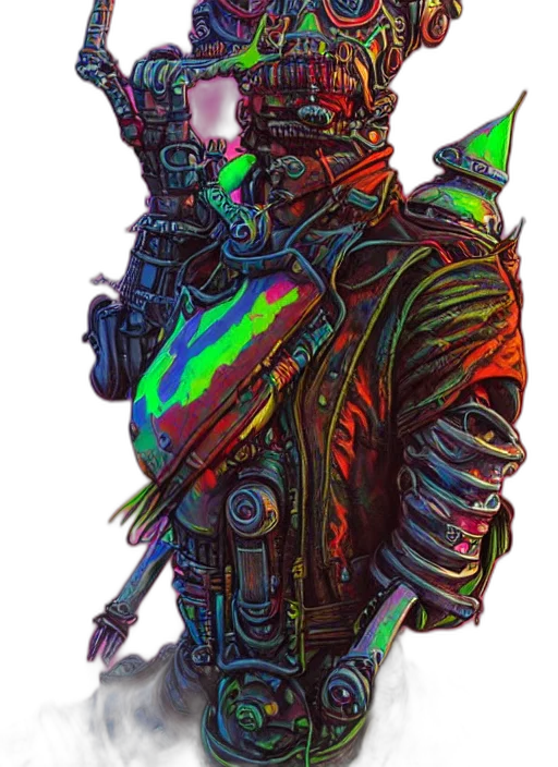 jacket, robot, weapon, mask transparent PNG cut-out