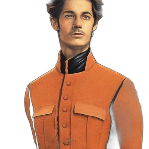 jacket, staff, face, photorealistic transparent PNG cut-out