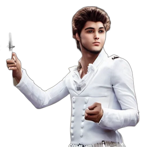 staff, jacket, sword, photorealistic transparent PNG cut-out