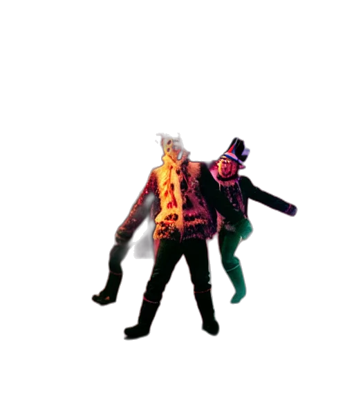 jacket, mask, staff, creature transparent PNG cut-out