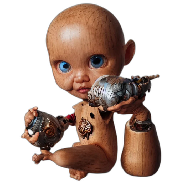 weapon, robot, creature, staff transparent PNG cut-out
